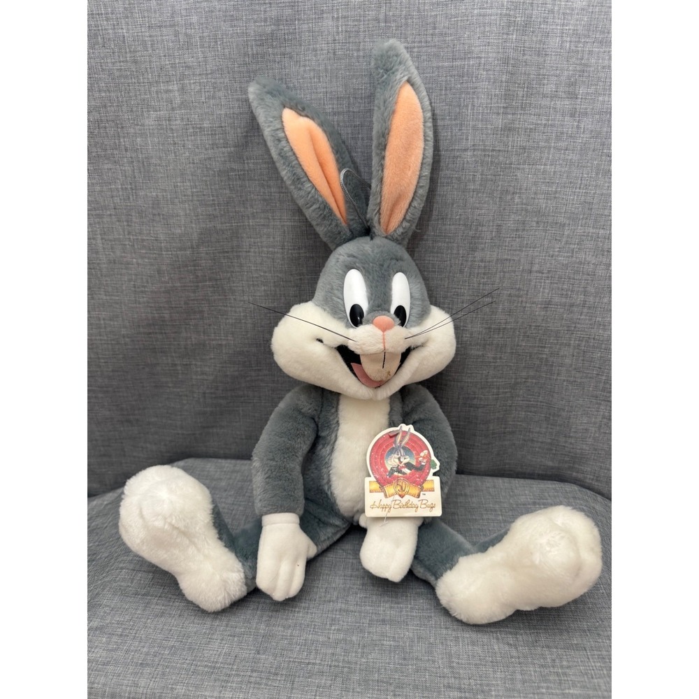 Vintage 1990 Bugs Bunny 50th Birthday Plush Looney Tunes Mighty Star 1538 20"